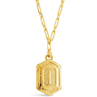 Hexagon Tag Initial Pendant Necklace