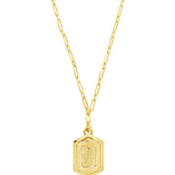 Hexagon Tag Initial Pendant Necklace