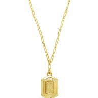 Hexagon Tag Initial Pendant Necklace