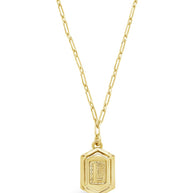 Hexagon Tag Initial Pendant Necklace