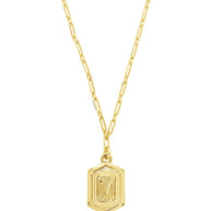 Hexagon Tag Initial Pendant Necklace