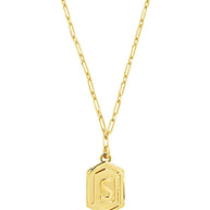 Hexagon Tag Initial Pendant Necklace