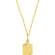 Hexagon Tag Initial Pendant Necklace