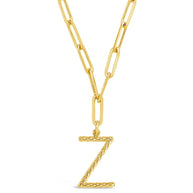 Braided Initial Pendant Necklace
