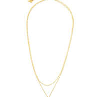 Initial Tag Layered Chain Necklace