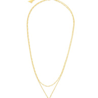 Initial Tag Layered Chain Necklace