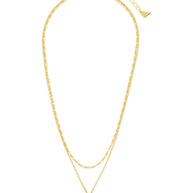 Initial Tag Layered Chain Necklace
