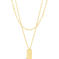 Initial Tag Layered Chain Necklace