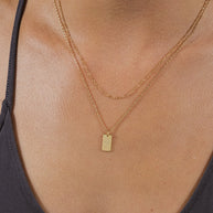 Initial Tag Layered Chain Necklace