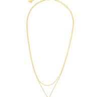 Initial Tag Layered Chain Necklace