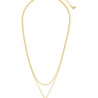 Initial Tag Layered Chain Necklace