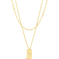 Initial Tag Layered Chain Necklace