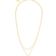 Initial Tag Layered Chain Necklace