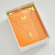 Initial Tag Layered Chain Necklace