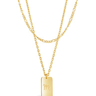 Initial Tag Layered Chain Necklace