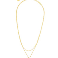 Initial Tag Layered Chain Necklace