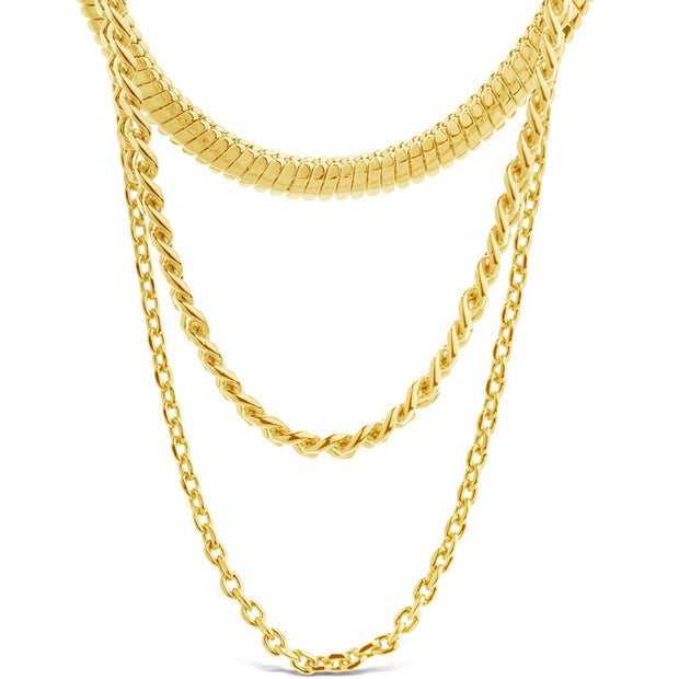Brenna Triple Layered Chain Necklace