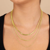 Brenna Triple Layered Chain Necklace