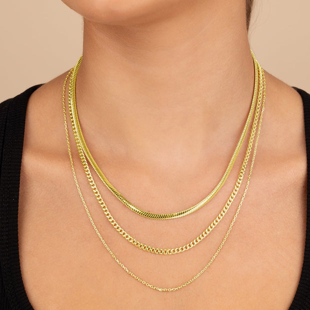 Brenna Triple Layered Chain Necklace