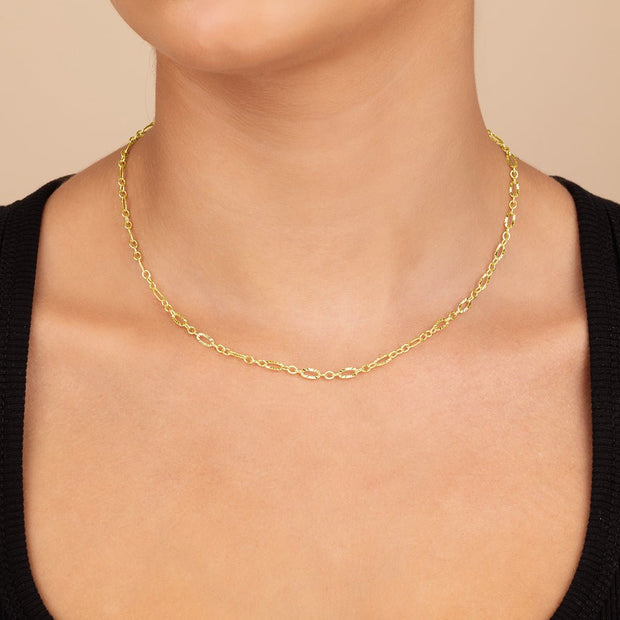 Elysia Delicate Mixed Link Chain Necklace
