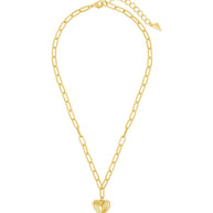 Paperclip Beating Heart Pendant Necklace