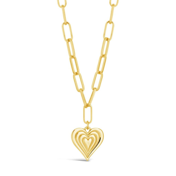 Paperclip Beating Heart Pendant Necklace