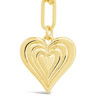 Paperclip Beating Heart Pendant Necklace