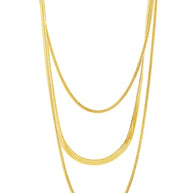 Everly Layered Herringbone Chain Necklace
