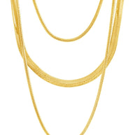 Everly Layered Herringbone Chain Necklace