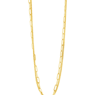Emery Paperclip & Curb Chain Layered Necklace