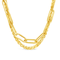 Emery Paperclip & Curb Chain Layered Necklace