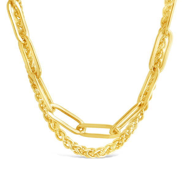 Emery Paperclip & Curb Chain Layered Necklace