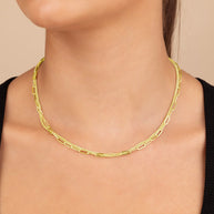 Emery Paperclip & Curb Chain Layered Necklace