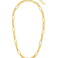 Tegan Textured Long Link Necklace