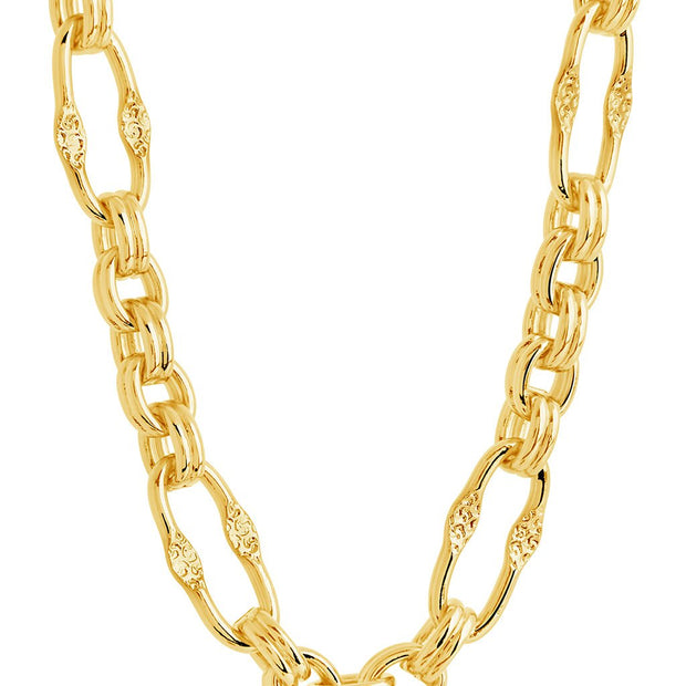Tegan Textured Long Link Necklace