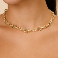 Carter Round Statement Link Necklace