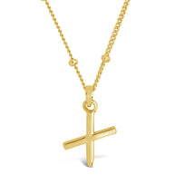 Sterling Silver Initial Necklace with Beaded Chain