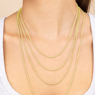 Sterling Silver Basia Dainty Beaded Chain Necklace