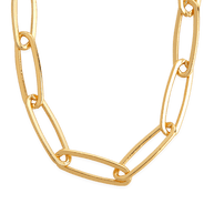 Sterling Silver Large Elongated Paperclip Chain Necklace