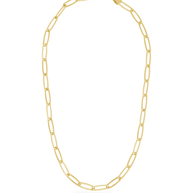 Sterling Silver Large Elongated Paperclip Chain Necklace