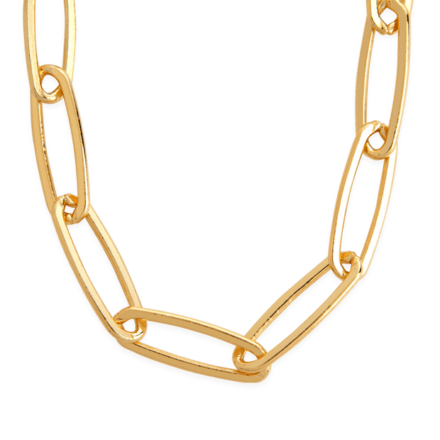 Sterling Silver Large Elongated Paperclip Chain Necklace