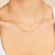 Sterling Silver Large Elongated Paperclip Chain Necklace