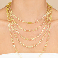 Sterling Silver Large Elongated Paperclip Chain Necklace