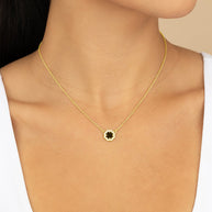 CZ Bezel Rose Petal Pendant Necklace