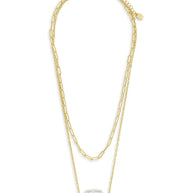 Chain Link and Pearl Layered Necklace