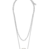 Chain Link and Pearl Layered Necklace