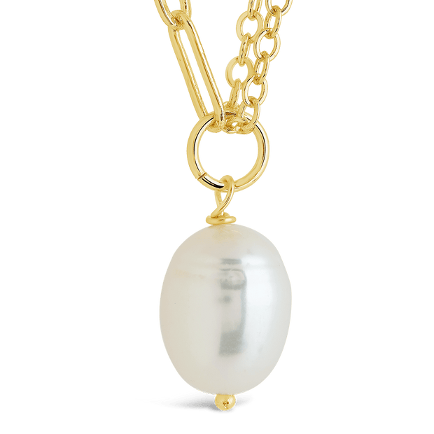 River Pearl Drop Chain Necklace