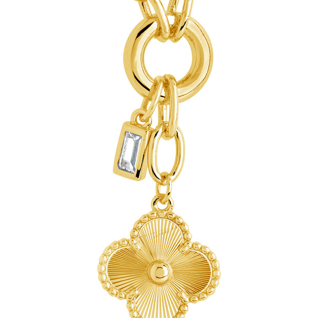 Tilda CZ & Clover Charm Necklace