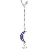 CZ Star & Moon Dangling Y Necklace