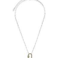 Pave CZ Carabiner Lock Necklace